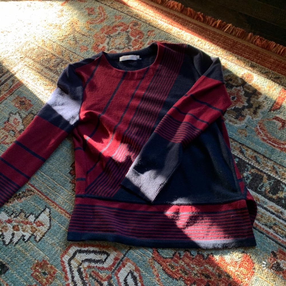 Tory burch navy and maroon sweater